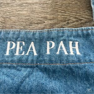 Denim Jean Apron embroidered PEA PAH